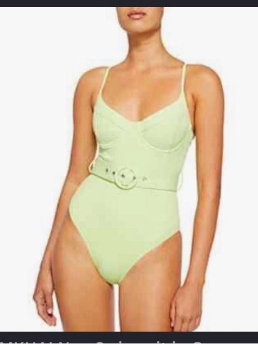 Jonathan Simkhai Pistachio Belted One-Piece Swimsuit